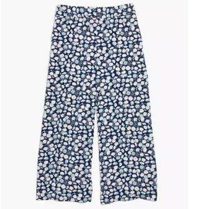 Madewell Blue Floral Stretch Wide Leg Pant